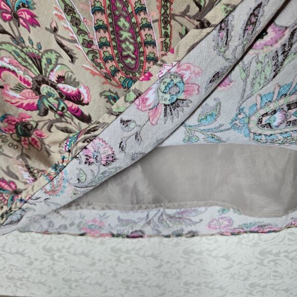 VTG East 5th Linen Blend Paisley Maxi Skirt sz 16W* Tan Beige Multi Floral Boho - Picture 5 of 12